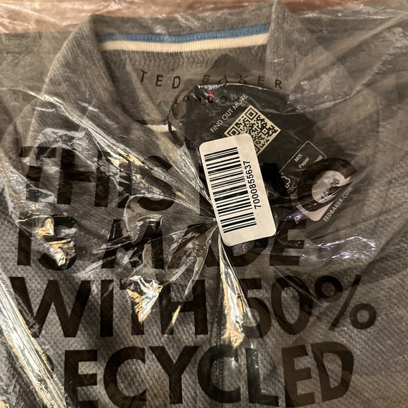 NEW Ted Baker Half Zip Pullover Sweater - Original Pkg Textured Gray Cotton - Picture 12 of 12